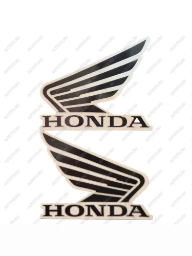 Наклейка на бак Honda черно-серебряная  пм-00032065