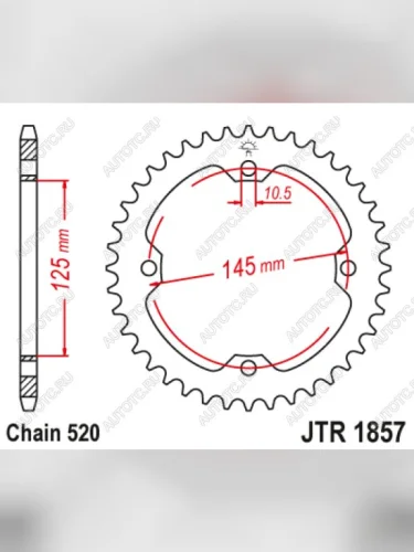 Звезда цепного привода JTR1857 38  jtr1857.38