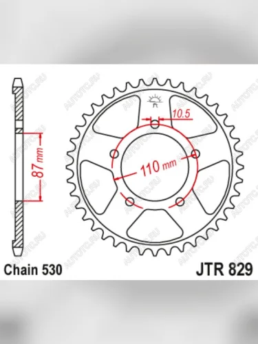 Звезда цепного привода JTR829 45ZBK  jtr829.45zbk