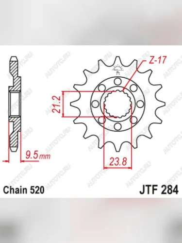 Звезда цепного привода JTF284 12  jtf284.12