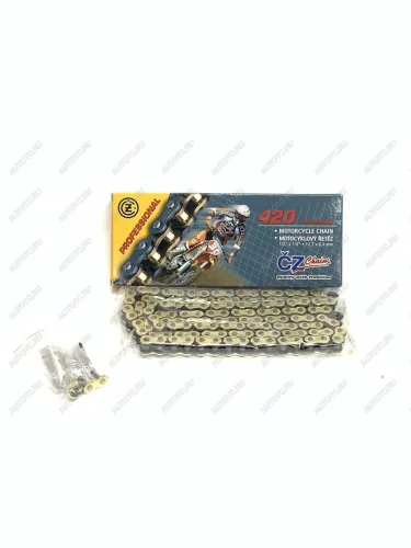 Цепь привода CZ Chains 420 MX Gold -116 Без сальников  420mx-116