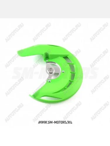 Защита переднего тормозного диска Kawasaki KX250F450F 06-15, KLX450 08-15  SM-PARTS зеленая  010263-185-6476