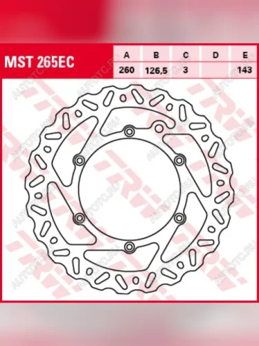 Тормозной диск TRW MST265EC  mst265ec