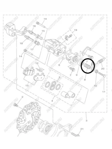 Ось суппорта Yamaha 5TG-25978-00 Оригинал  пм-00021738