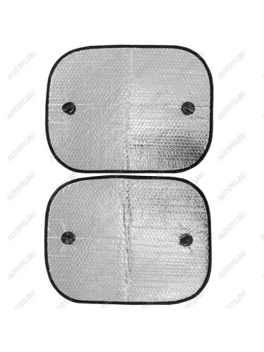 Шторка автомобильная для боковых стекол 50х38см присоска серебряная 2шт. SKYWAY SKYWAY s01202003