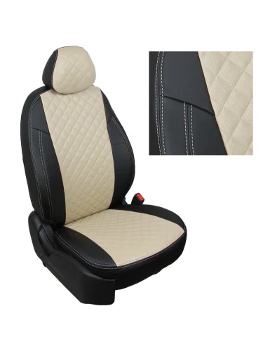 Комплект салонных чехлов Geely Monjaro с 21г.Черный + БежевыйРомб  ge-gm21-gm21-chebe-r Автопилот