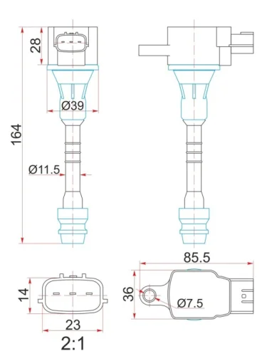 Катушка зажигания для NISSAN PRIMERA, SYLPHY,  AVENIR, TINO, WINGROAD 99- QG15-18 DAR kz280035