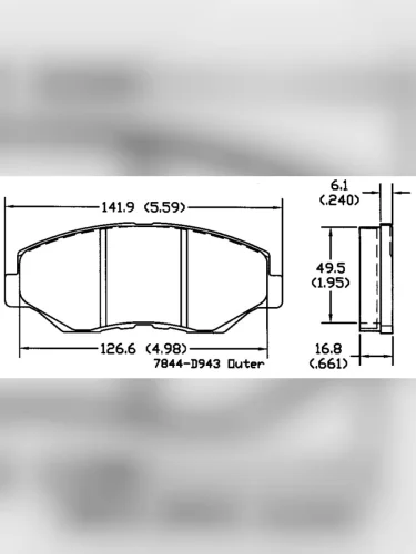 Тормозные колодки для HONDA ACCORDCR-VELEMENTSTEPWGN  FR D943-7844 Duorina 06450-s9a-a00