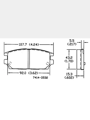 Тормозные колодки для MITSUBISHI Lancer RR D532-7414 Duorina mr389581