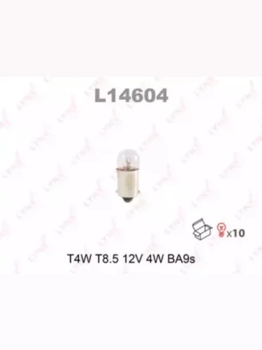  Лампа T4W 12V BA9S LYNXauto LYNXauto l14604