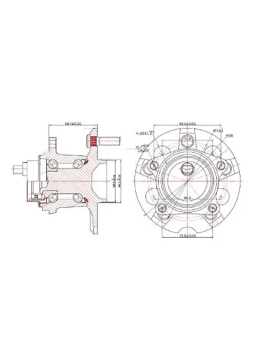 Ступичный узел задн. TOYOTA IPSUMNOAHVOXY 2WD 01- SAT st4245044020