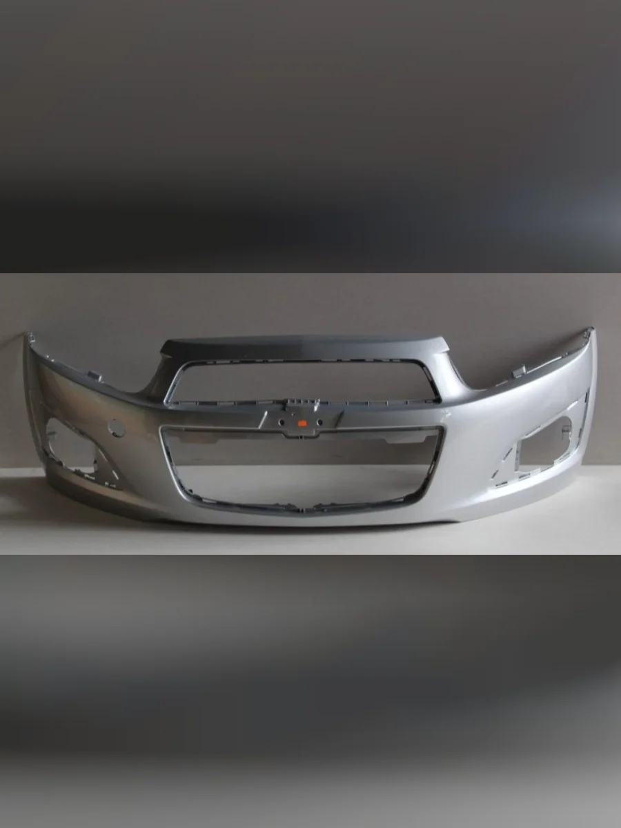 Бампер передний DAR (окрашенный)  Chevrolet Aveo (2011-2015) T300 (Switchblade Silver GAN (Серебристый))  с доставкой в г. Керчь