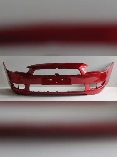 Бампер передний DAR (окрашенный) (Красный P26) Mitsubishi Lancer  10 CY (2007-2010) седан дорестайлинг, хэтчбэк дорестайлинг