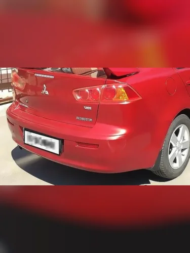 Бампер задний DAR (окрашенный) (Красный P26) Mitsubishi Lancer  10 CY (2007-2017) седан дорестайлинг, седан рестайлинг