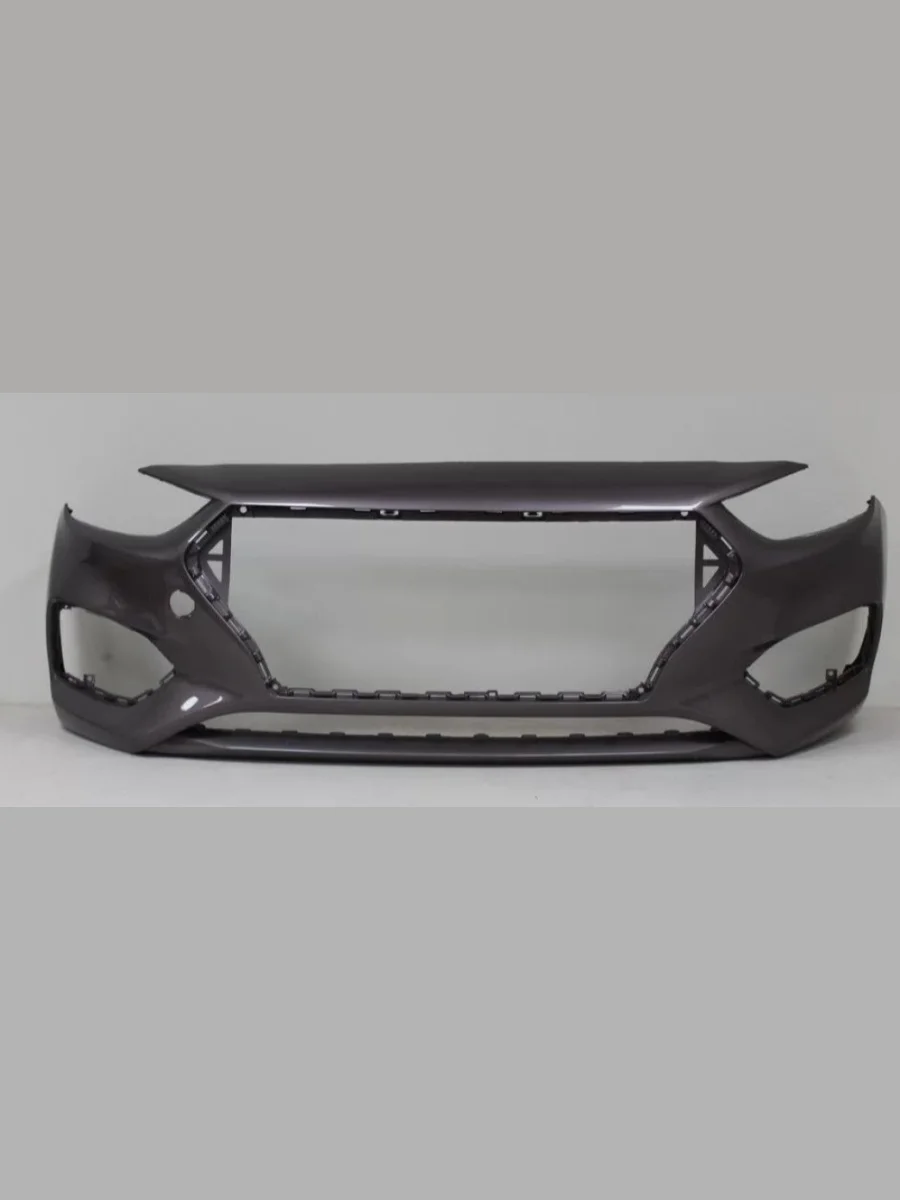 Бампер передний DAR (окрашенный) Hyundai Solaris HCR седан дорестайлинг (2017-2020) (Siena Brown S4N (Кофейный))  в Самаре Самарской области