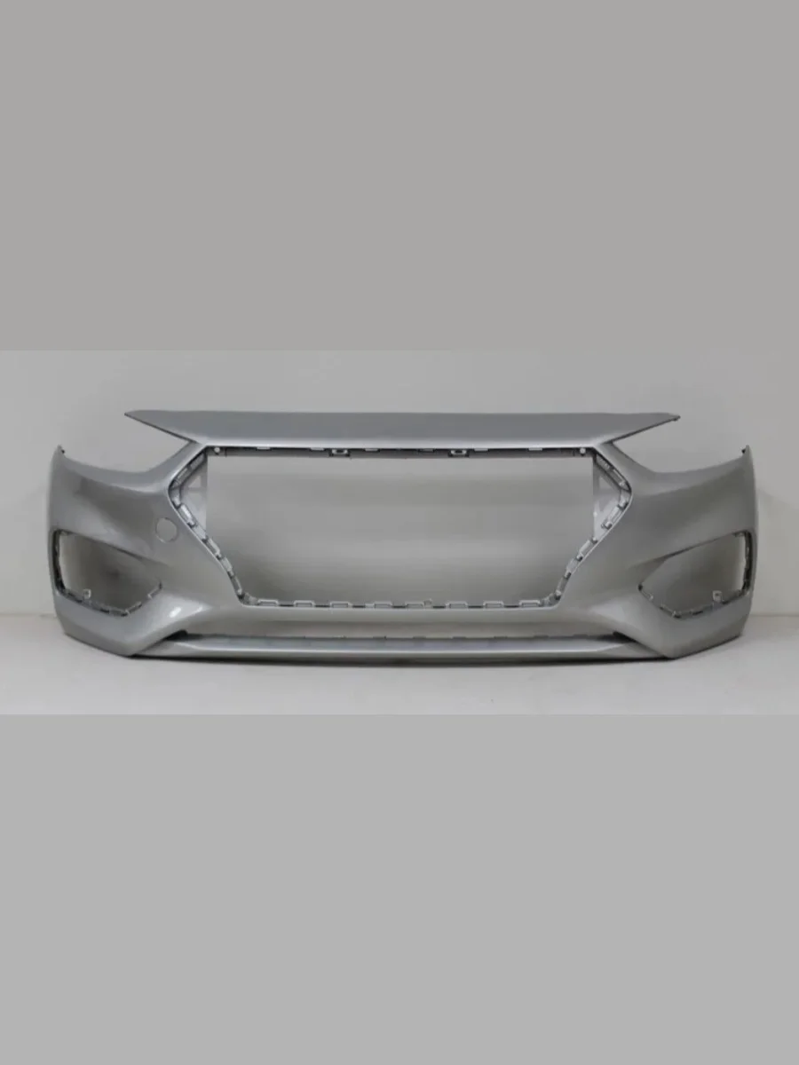 Бампер передний DAR (окрашенный) Hyundai Solaris HCR седан дорестайлинг (2017-2020) (Ice Wine W4Y (Бежевый))  в Перми Пермском крае