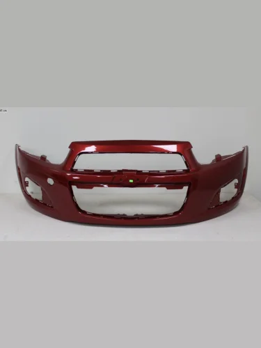 Бампер передний DAR (окрашенный) (Flame Red GQV (Пламя Красное)) Chevrolet Aveo  T300 (2011-2015) седан, хэтчбек