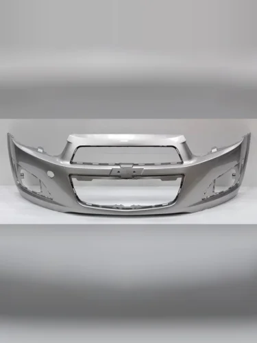Бампер передний DAR (окрашенный) (Poly Silver 92U (Серебро)) Chevrolet Aveo  T300 (2011-2015) седан, хэтчбек