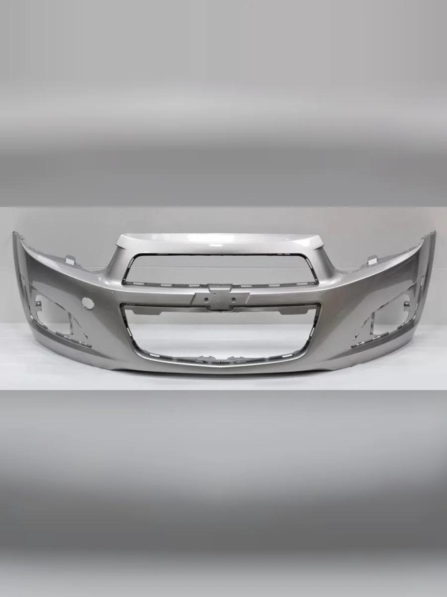 Бампер передний DAR (окрашенный)  Chevrolet Aveo (2011-2015) T300 (Poly Silver 92U (Серебро))  с доставкой в г. Керчь