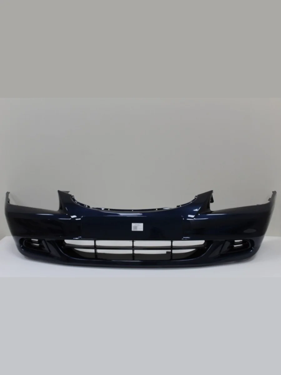 Бампер передний (с заглушками ПТФ) ТехноПласт (окрашенный) Hyundai Accent 2 LC седан дорестайлинг (ТагАЗ) (1999-2012) (Атлантида (Темно-синий))  В Кинешме Ивановской области