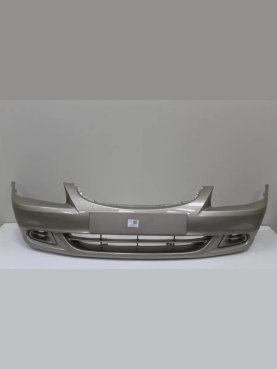 Бампер передний (с заглушками ПТФ) ТехноПласт (окрашенный) Hyundai Accent 2 LC седан дорестайлинг (ТагАЗ) (1999-2012) (Летний песок (Бежевый))  в Самаре Самарской области