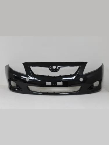 Бампер передний под ПТФ DAR (окрашенный) (Black Pearl 209 (Черная жемчужина)) Toyota Corolla ( E150,  E140) (2006-2010) седан дорестайлинг
