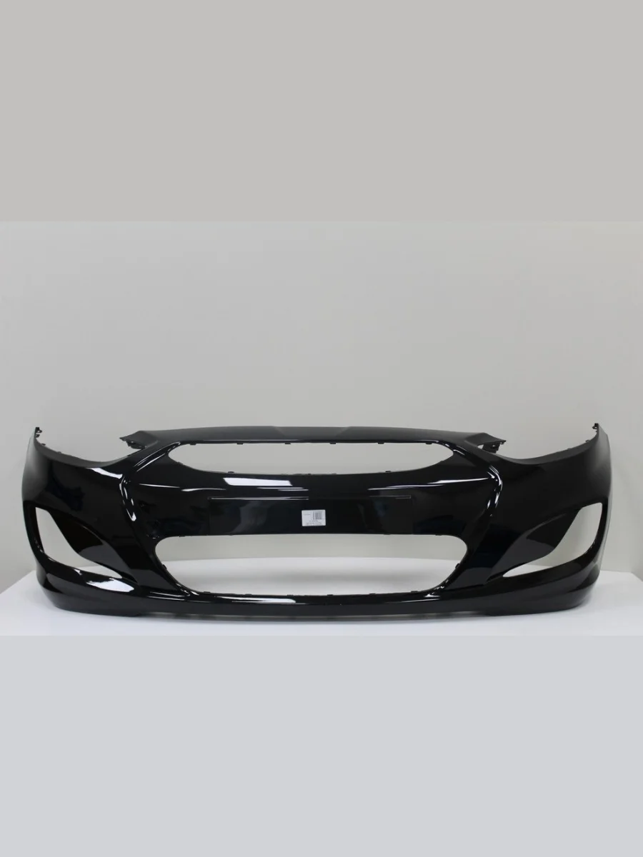 Бампер передний ТехноПласт (окрашенный) Hyundai Solaris RBr хэтчбэк дорестайлинг (2010-2014) (Phantom Black MZH (Черный))  в Самаре Самарской области