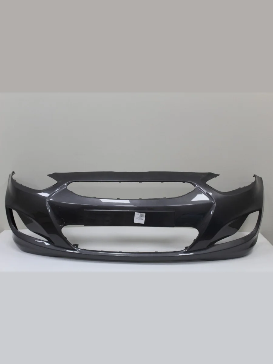 Бампер передний ТехноПласт (окрашенный) Hyundai Solaris RBr хэтчбэк дорестайлинг (2010-2014) (Carbon Grey SAE (Серый металлик))  в Самаре Самарской области