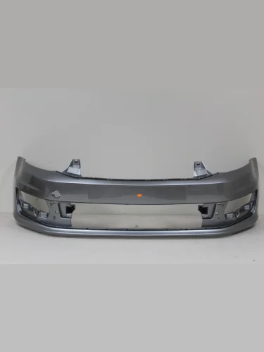 Бампер передний DAR (окрашенный) (Светло-серый LB7W) Volkswagen Polo  Mk5 6R,6C,61 (2015-2020) седан рестайлинг, хэтчбек 5 дв. рестайлинг