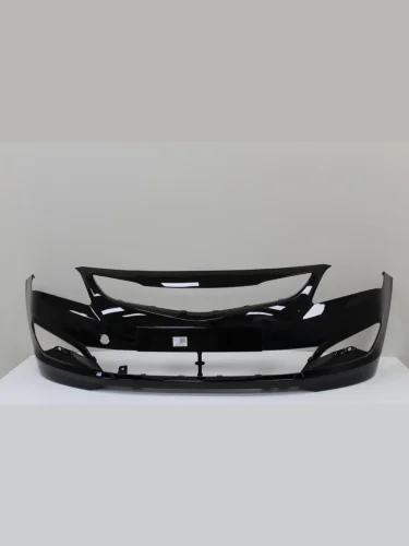 Бампер передний ТехноПласт (окрашенный) (Phantom Black MZH (Черный)) Hyundai Solaris  RBr (2014-2017) седан рестайлинг, хэтчбэк рестайлинг