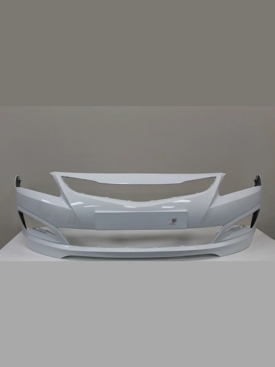 Бампер передний ТехноПласт (окрашенный)  Hyundai Solaris (2014-2017) RBr (Cristal White PGU (Белый))  с доставкой в г. Керчь