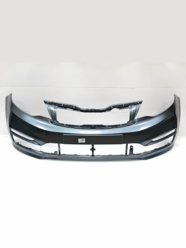 Бампер передний ТехноПласт (окрашенный) (Голубой Металлик (Russian Blue BR7)) KIA Rio  3 QB (2015-2017) рестайлинг седан, хэтчбек 5 дв. рестайлинг