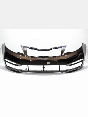 Бампер передний ТехноПласт (окрашенный) (Кофейный (Coffee Bean VC5)) KIA Rio  3 QB (2015-2017) рестайлинг седан, хэтчбек 5 дв. рестайлинг