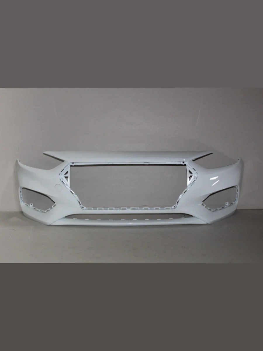 Бампер передний ТехноПласт (окрашенный) Hyundai Solaris HCR седан дорестайлинг (2017-2020) (Cristal White PGU (Белый))  в Самаре Самарской области