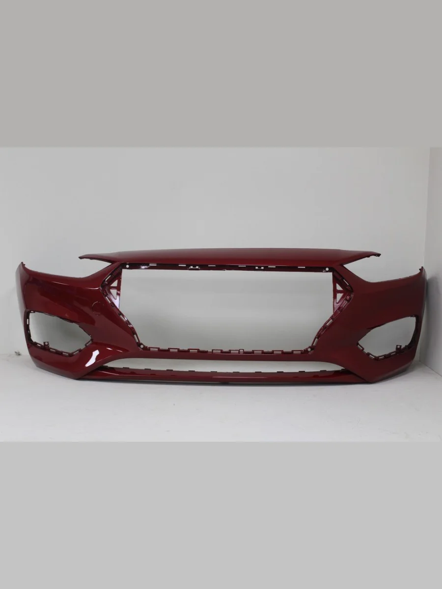 Бампер передний ТехноПласт (окрашенный)  Hyundai Solaris (2017-2020) HCR (Fiery Red R4R PR2 (Огненно красный))  с доставкой в г. Керчь