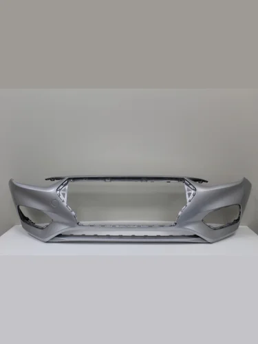 Бампер передний ТехноПласт (окрашенный) (Sleek Silver RHM (Cеребристый)) Hyundai Solaris  HCR (2017-2020) седан дорестайлинг