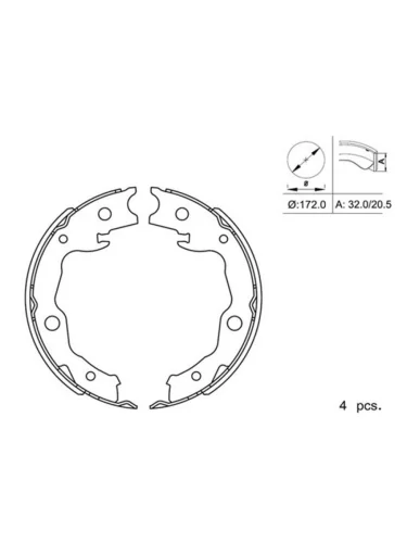 Колодки стояночного тормоза NISSAN QASHQAI 07-X-TRAIL 07-14CUBE 08-TOYOTA RAV4 05-19 SAT st-313-0004