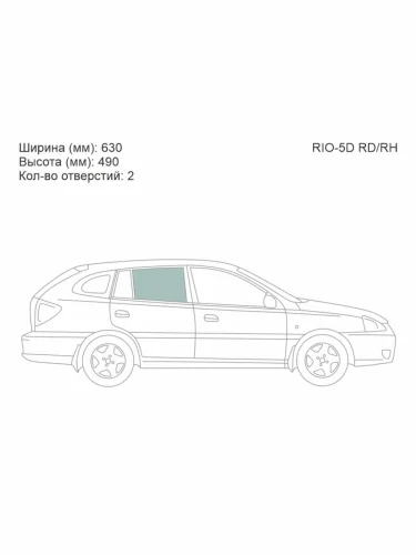 Стекло боковое опускное (Сзади Справа Цвет зеленый) Kia Rio 00-05 XYG rio-5d rdrh