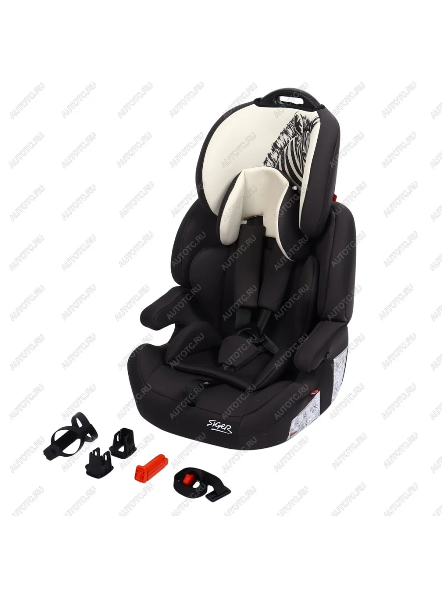 Автокресло детское 9-36кг (I-II-III) 1-12лет серо-бежевое люкс, зебра Isofix Стар SIGER SIGER kres4026  в Керчи Республика Крым