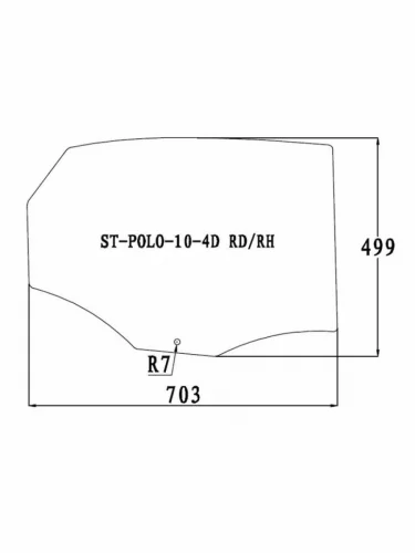 Стекло боковое опускное (Сзади Справа Цвет зеленый) Skoda Rapid 20-  Volkswagen Polo 09-20 SAT spg-polo-10-4d rdrh