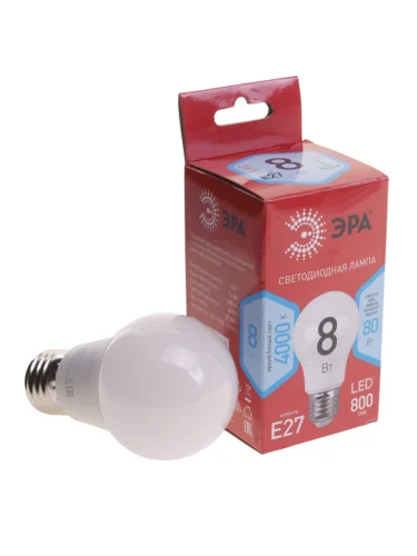 Лампа светодиодная E27 A55 8W (60W) 220V нейтральный ECO ЭРА ЭРА led a55-8w-840-e27 r ЭРА led a55-8w-840-e27 r