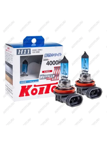 Лампа 12V H11 55W PGJ19-2 +100% бокс (2шт.) Whitebeam KOITO KOITO p0750w KOITO p0750w