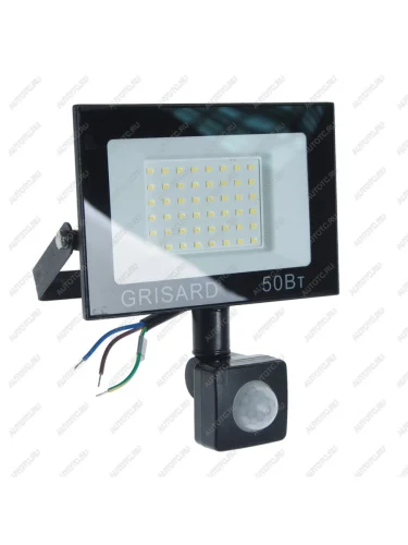 Светильник светодиодный 220V 50W 6500K с датчиком движения черный GRISARD ELECTRIC GRISARD ELECTRIC gre-004-0016 GRISARD ELECTRIC gre-004-0016