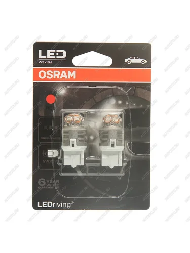 Лампа светодиодная 12V W21W W3x16d бесцокольная блистер (2шт.) Red OSRAM OSRAM 7905r-02b OSRAM 7905r-02b