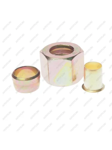 Ремкомплект трубки тормозной пластиковой d=14х1.0 (2гайки,2штуцера,2втулки,преходник-трубка) NO NAME рк-ттп-d14х1.0