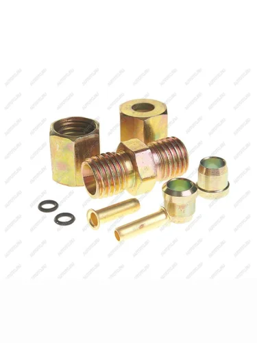 Ремкомплект трубки тормозной пластиковой d=6х1.0 (2гайки,2штуцера,2втулки,преходник-трубка) NO NAME рк-ттп-d6х1.0