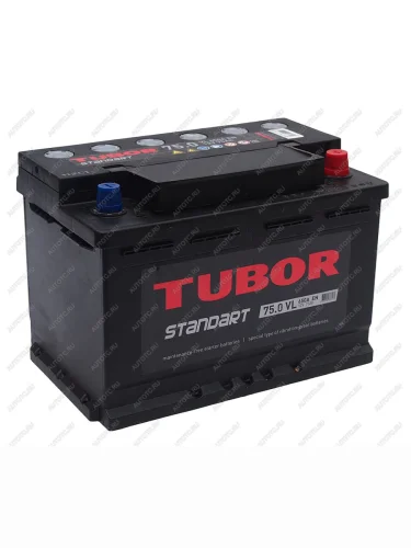 Аккумулятор TUBOR Standart 75Ач обратная полярность TUBOR 6ст75(0)