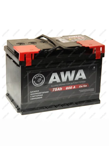 Аккумулятор AWA PRO 75Ач обратная полярность AWA 6ст75(0)
