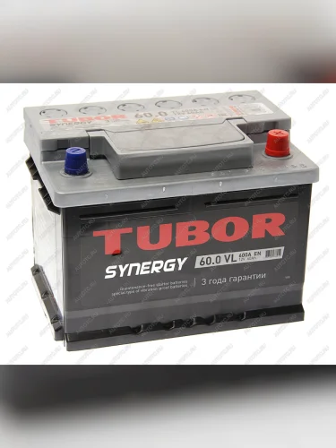 Аккумулятор TUBOR Synergy 60Ач обратная полярность,низкий TUBOR 6ст60(0)