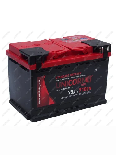 Аккумулятор UNICORN Red EFB 75Ач обратная полярность UNICORN 6ст75(0)